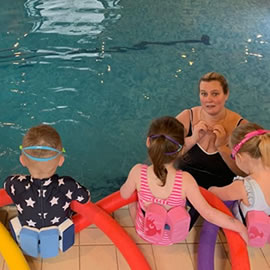 Pre-School classses with teacher in the water